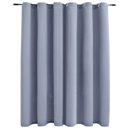 Tenda Oscurante con Anelli in Metallo Grigia 290x245 cm