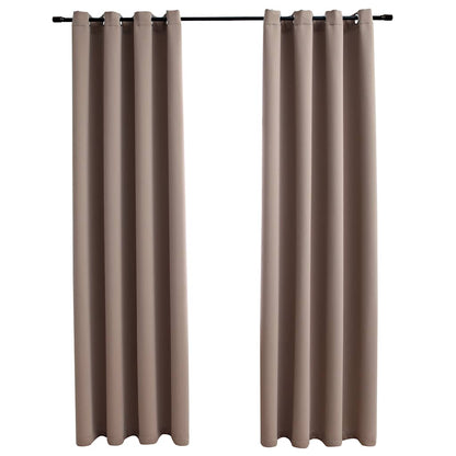 Tende Oscuranti con Anelli Metallo 2 pz Grigio Talpa 140x245 cm