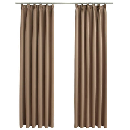 Tende Oscuranti con Ganci 2 pz Grigio Talpa 140x245 cm