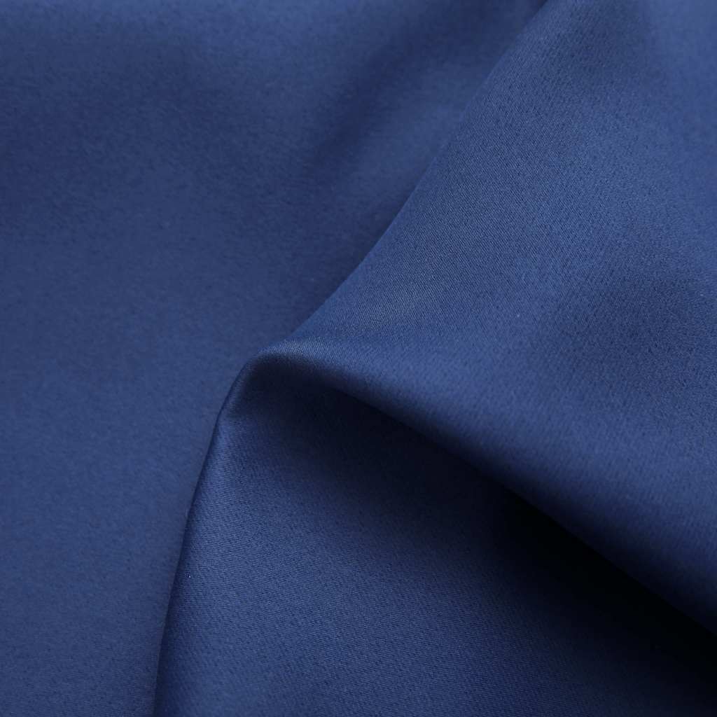 Tende Oscuranti con Anelli in Metallo 2 pz Blu 140x175 cm