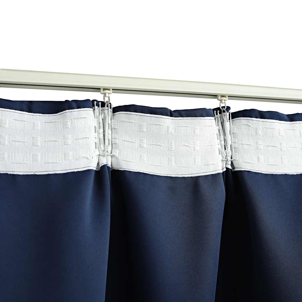 Tende Oscuranti con Ganci 2 pz Blue 140x175 cm