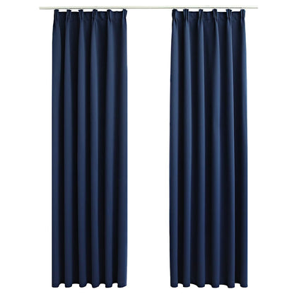 Tende Oscuranti con Ganci 2 pz Blu 140x225 cm