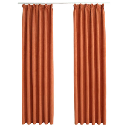 Tende Oscuranti con Ganci 2 pz Ruggine 140x175 cm