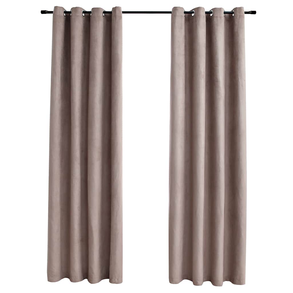 Tende Oscuranti con Anelli Metallo 2 pz Grigio Talpa 140x175 cm