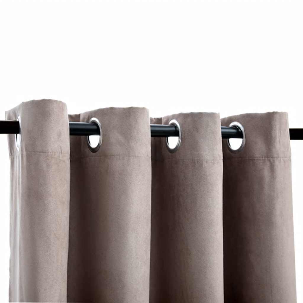 Tende Oscuranti con Anelli Metallo 2 pz Grigio Talpa 140x175 cm