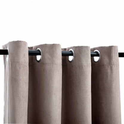Tende Oscuranti con Anelli Metallo 2 pz Grigio Talpa 140x175 cm
