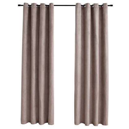 Tende Oscuranti con Anelli Metallo 2pz Grigio Talpa 140x245 cm