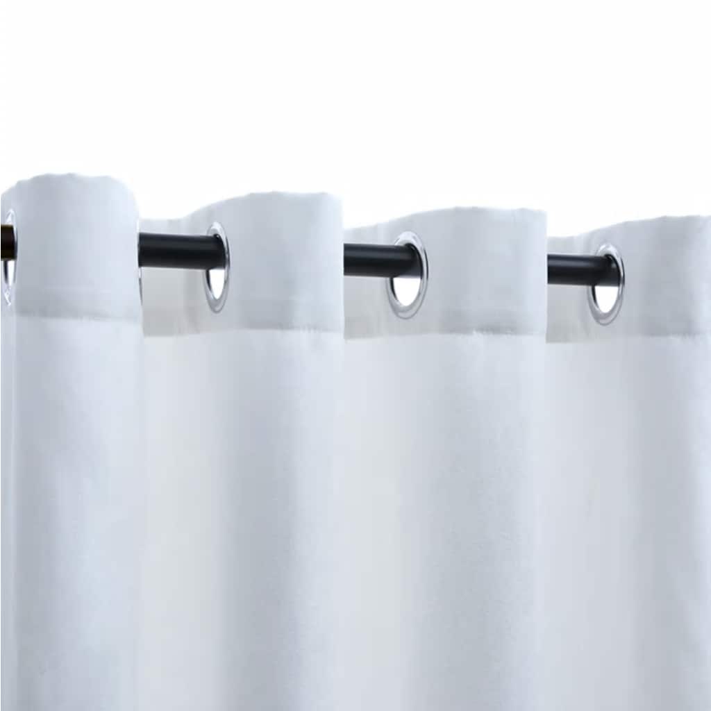 Tende Oscuranti con Anelli in Metallo 2 pz Avorio 140x245 cm