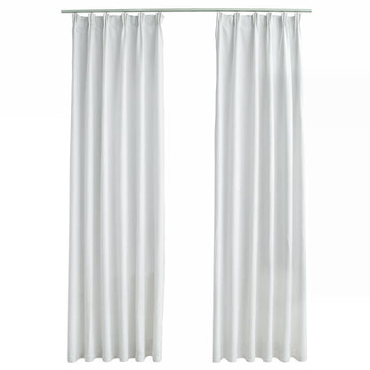 Tende Oscuranti con Ganci 2 pz Avorio 140x225 cm