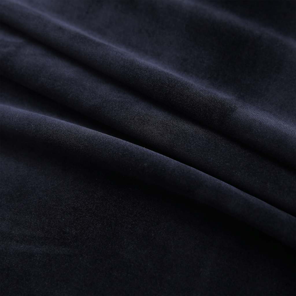 Tende Oscuranti con Anelli 2 pz Nere in Velluto 140x175 cm