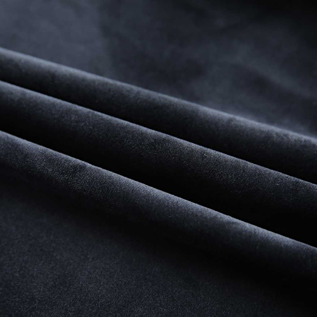Tende Oscuranti con Ganci 2 pz Nere in Velluto 140x175 cm