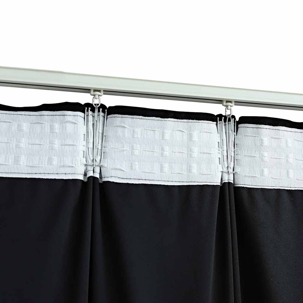 Tende Oscuranti con Ganci 2 pz Nere in Velluto 140x175 cm
