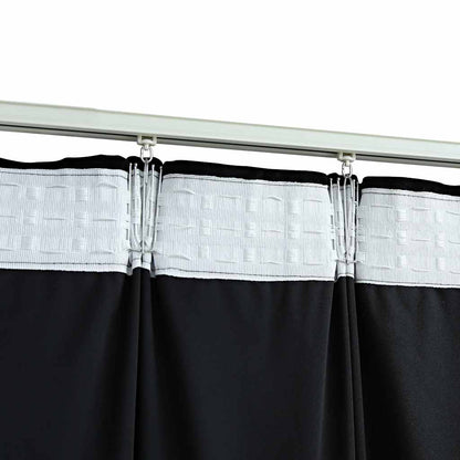 Tende Oscuranti con Ganci 2 pz Nere in Velluto 140x175 cm