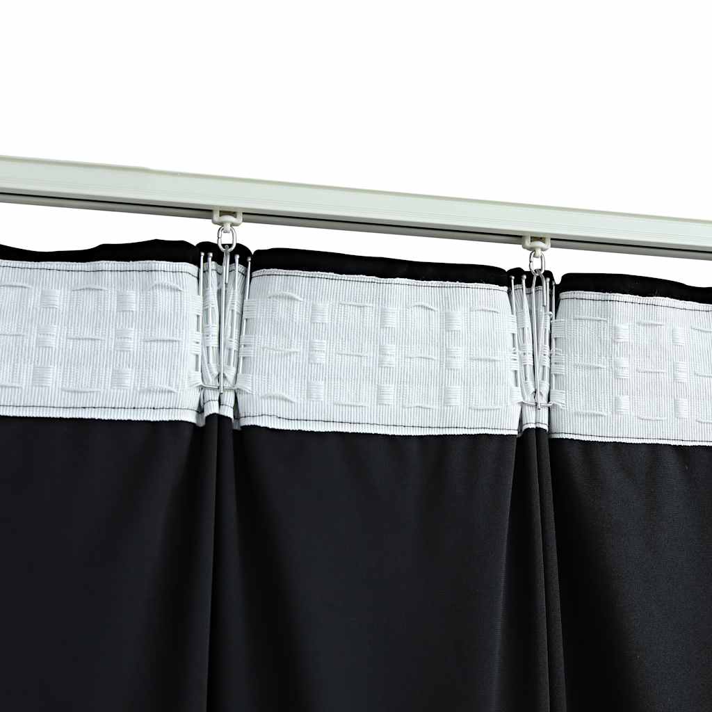Tende Oscuranti con Ganci 2 pz Nere in Velluto 140x245 cm