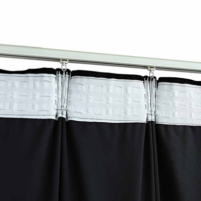 Tende Oscuranti con Ganci 2 pz Nere in Velluto 140x245 cm