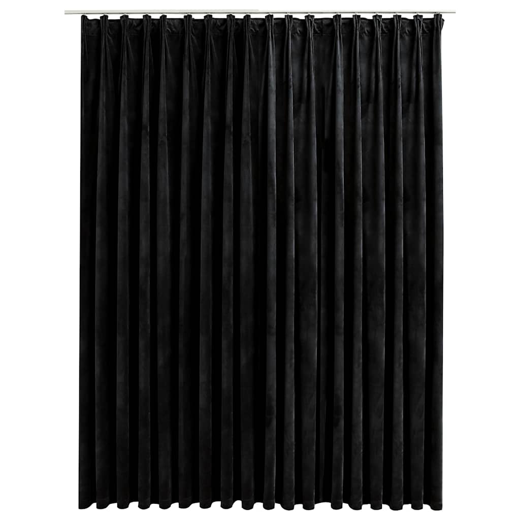 Tenda Oscurante con Ganci Nera in Velluto 290x245 cm