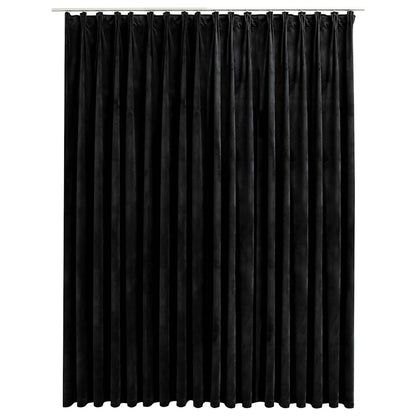 Tenda Oscurante con Ganci Nera in Velluto 290x245 cm