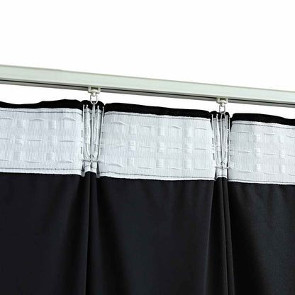 Tenda Oscurante con Ganci Nera in Velluto 290x245 cm
