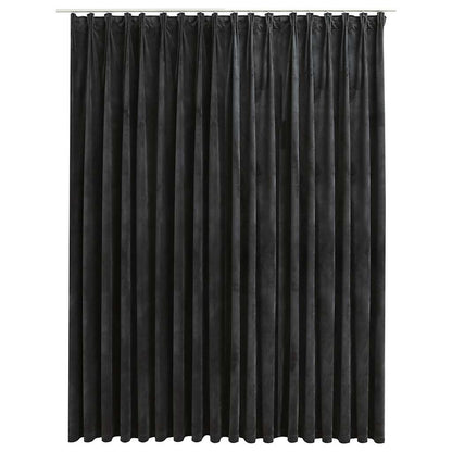 Tenda Oscurante con Ganci in Velluto Antracite 290x245 cm