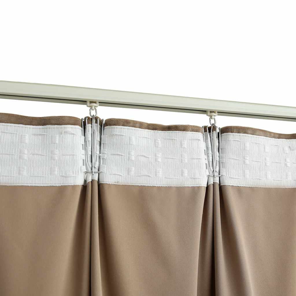 Tende Oscuranti con Ganci 2 pz Beige in Velluto 140x175 cm