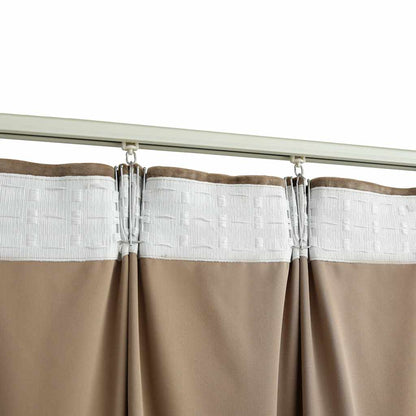 Tende Oscuranti con Ganci 2 pz Beige in Velluto 140x175 cm