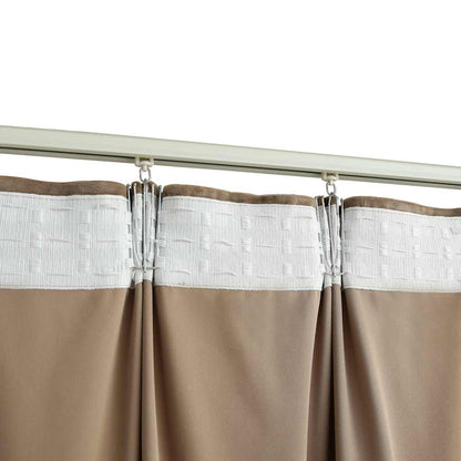 Tende Oscuranti con Ganci 2 pz Beige in Velluto 140x245 cm