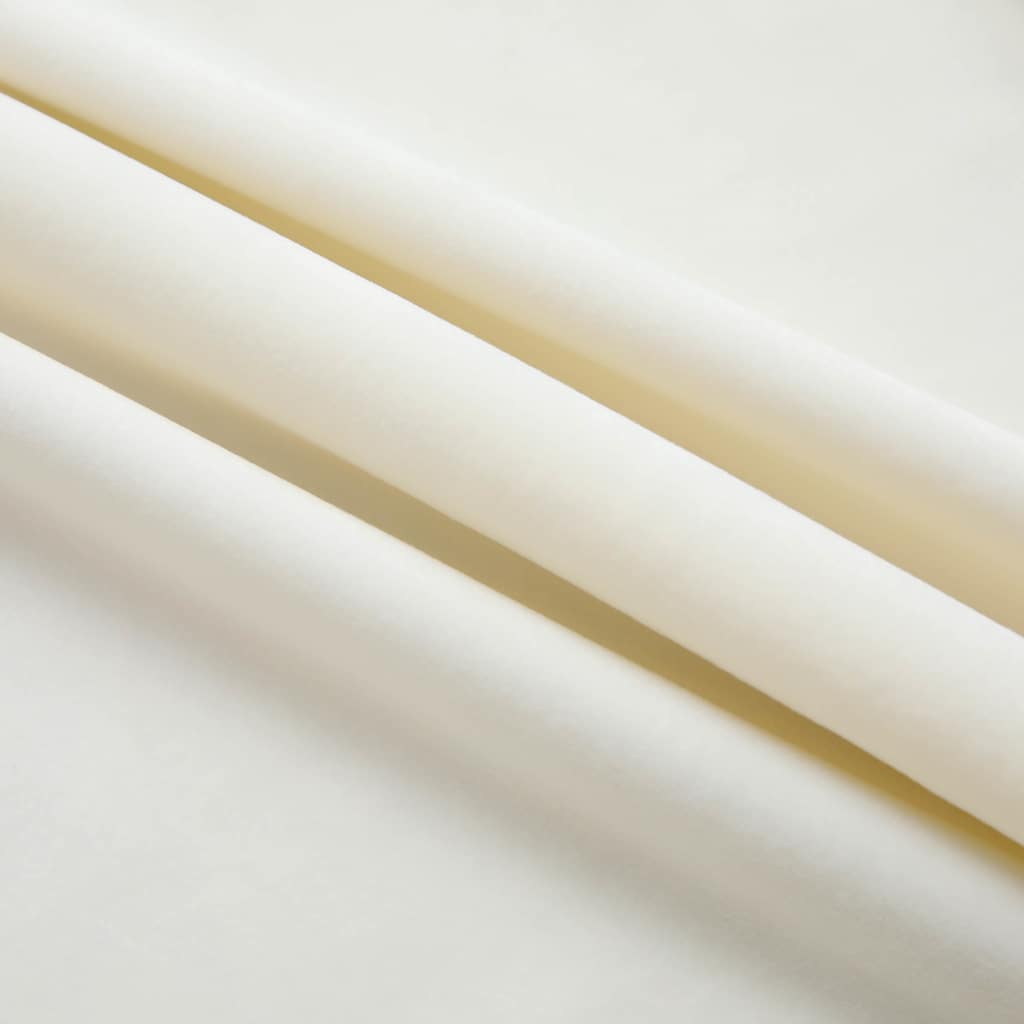 Tende Oscuranti con Ganci 2 pz Crema in Velluto 140x175 cm