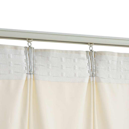 Tende Oscuranti con Ganci 2 pz Crema in Velluto 140x175 cm