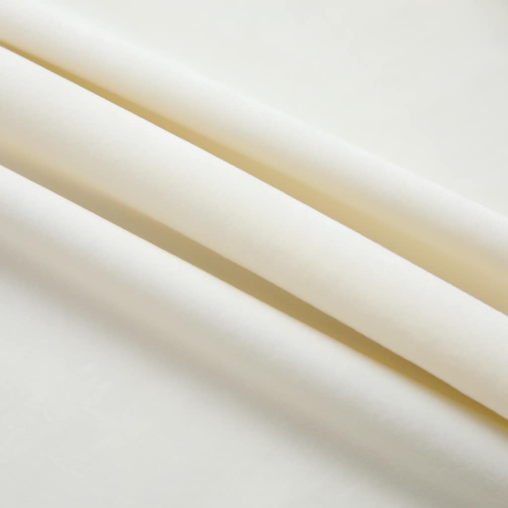 Tende Oscuranti con Ganci 2 pz Crema in Velluto 140x245 cm
