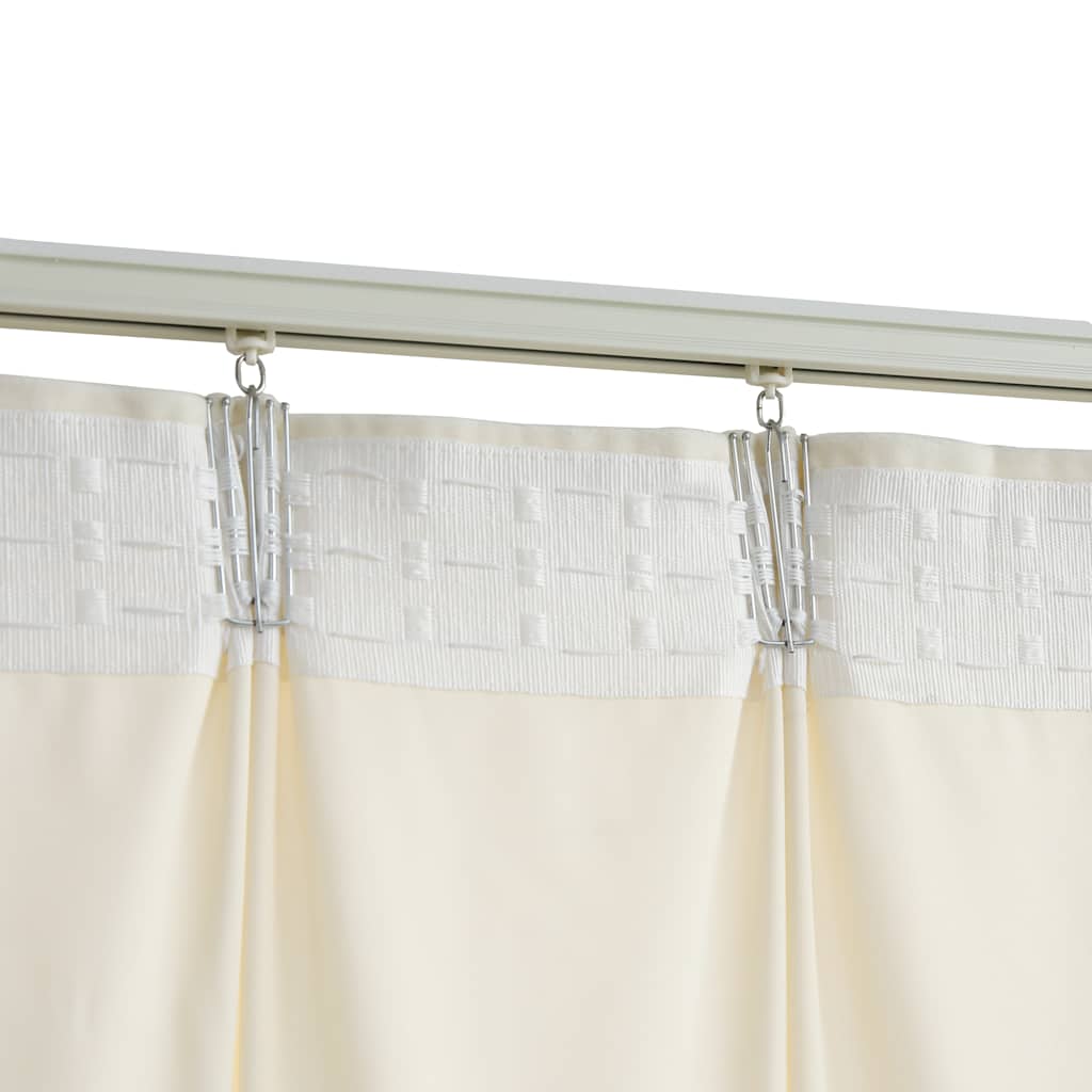 Tende Oscuranti con Ganci 2 pz Crema in Velluto 140x245 cm