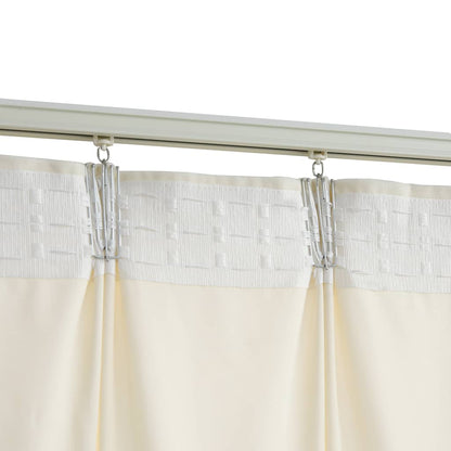 Tende Oscuranti con Ganci 2 pz Crema in Velluto 140x245 cm