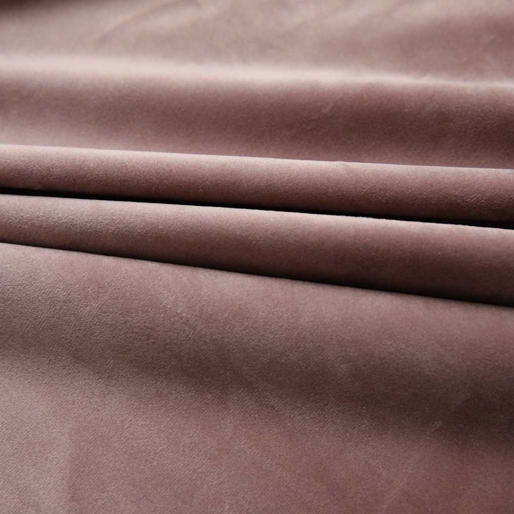 Tende Oscuranti con Ganci 2 pz Rosa Antico in Velluto 140x245cm