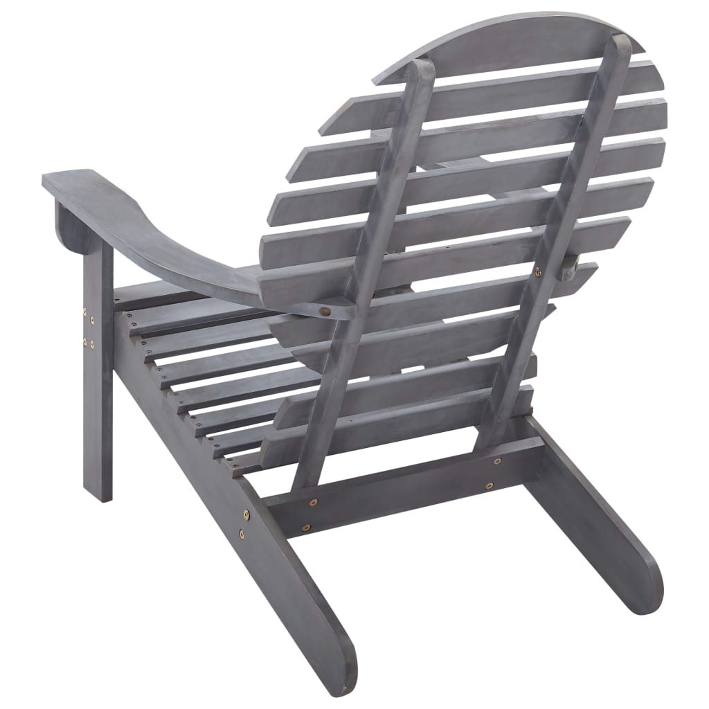 Sedia Adirondack in Legno Massello di Acacia Grigia