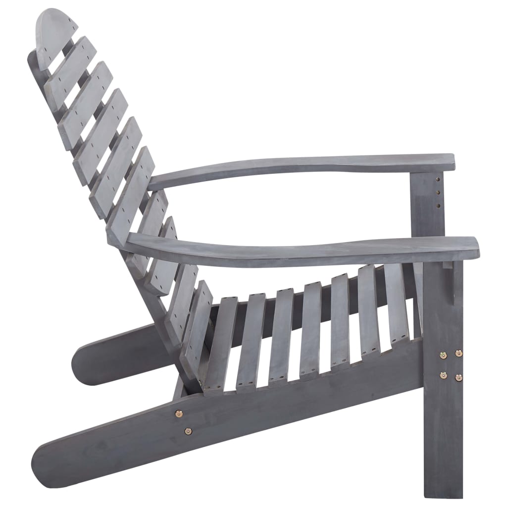 Sedia Adirondack in Legno Massello di Acacia Grigia