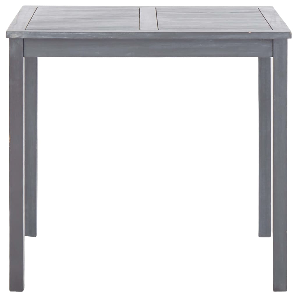 Tavolo da Giardino Grigio 80x80x74 cm Legno Massello di Acacia
