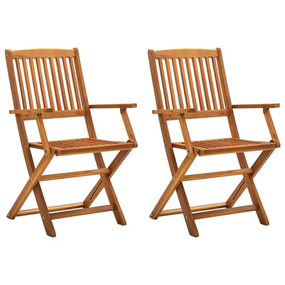 Sedie da Giardino Pieghevoli 2 pz in Legno Massello d'Acacia