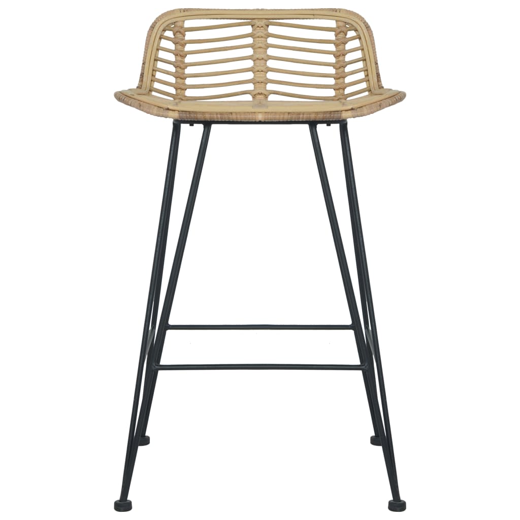 Sedie da Bar 2 pz in Rattan Naturale