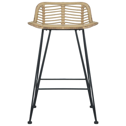 Sedie da Bar 2 pz in Rattan Naturale