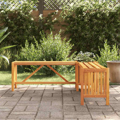 Panca Giardino Angolare e Fioriera 117x117x40cm Massello Acacia