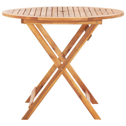Tavolo da Giardino Pieghevole 90x75 cm in Massello d'Acacia