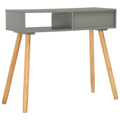 Tavolo Consolle Grigio 80x30x72 cm in Legno Massello di Pino