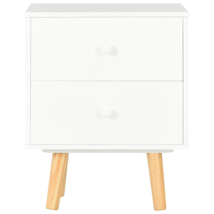 Comodini 2 pz Bianchi 40x30x50 cm Legno Massello di Pino