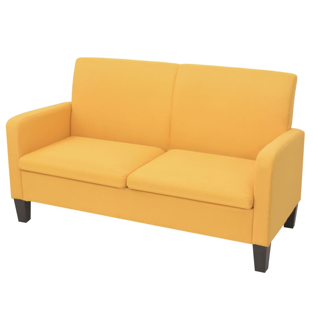 Set Divani 2 pz in Tessuto Giallo