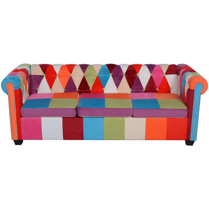 Set Divani Chesterfield 2 pz in Tessuto