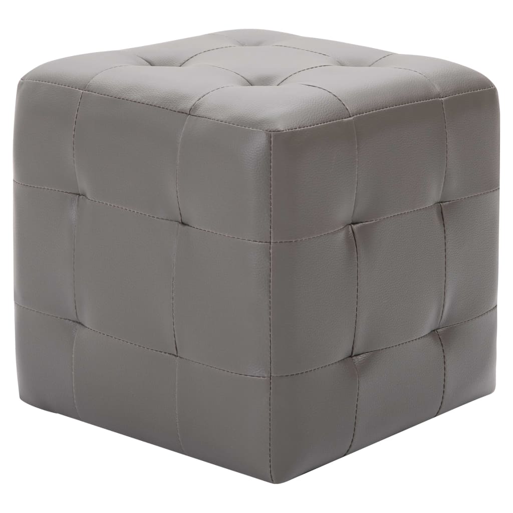 Pouf 2 pz Grigio 30x30x30 cm in Similpelle