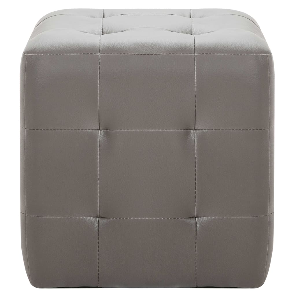 Pouf 2 pz Grigio 30x30x30 cm in Similpelle