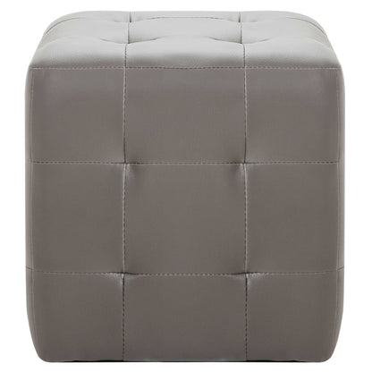 Pouf 2 pz Grigio 30x30x30 cm in Similpelle