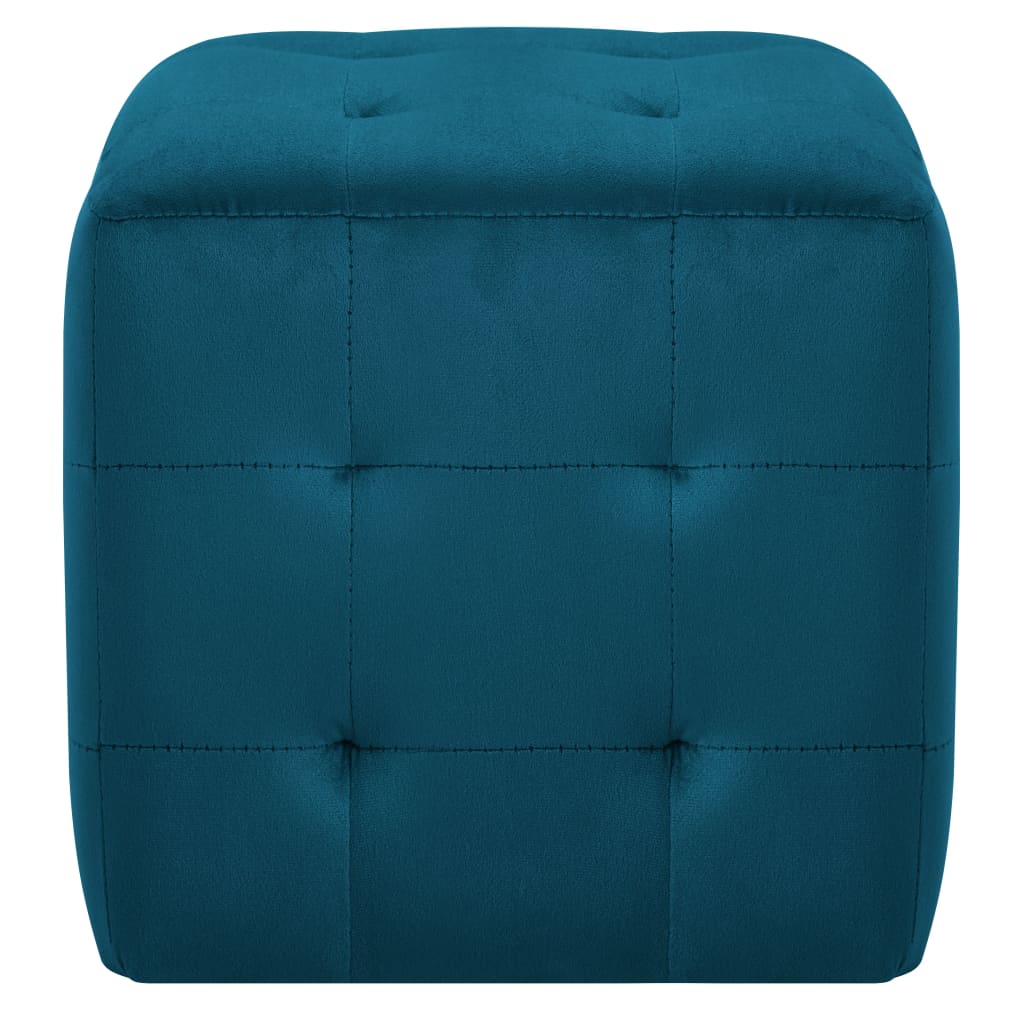 Pouf 2 pz Blu 30x30x30 cm in Velluto