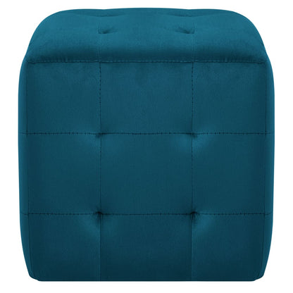 Pouf 2 pz Blu 30x30x30 cm in Velluto