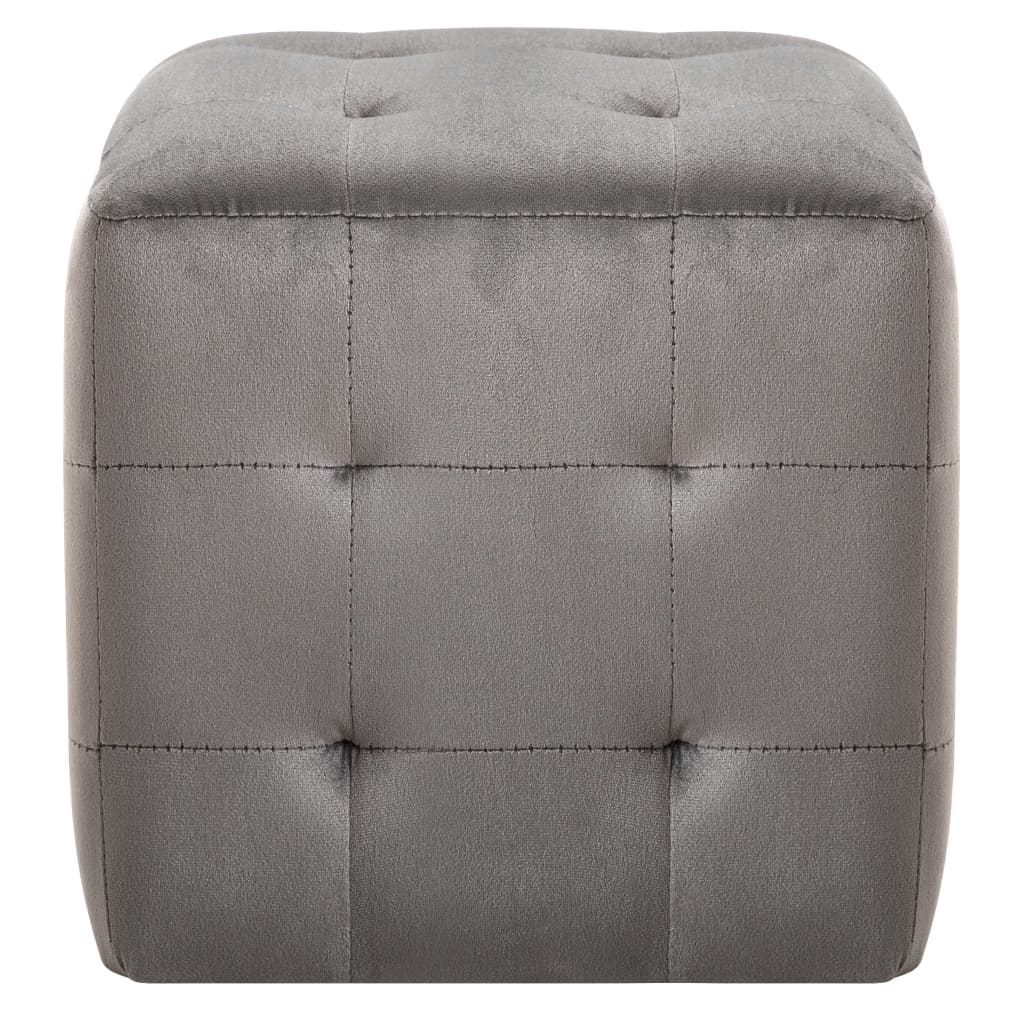 Pouf 2 pz Grigio 30x30x30 cm in Velluto